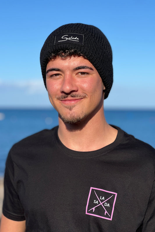 Gorro pasamontañas negro con parche