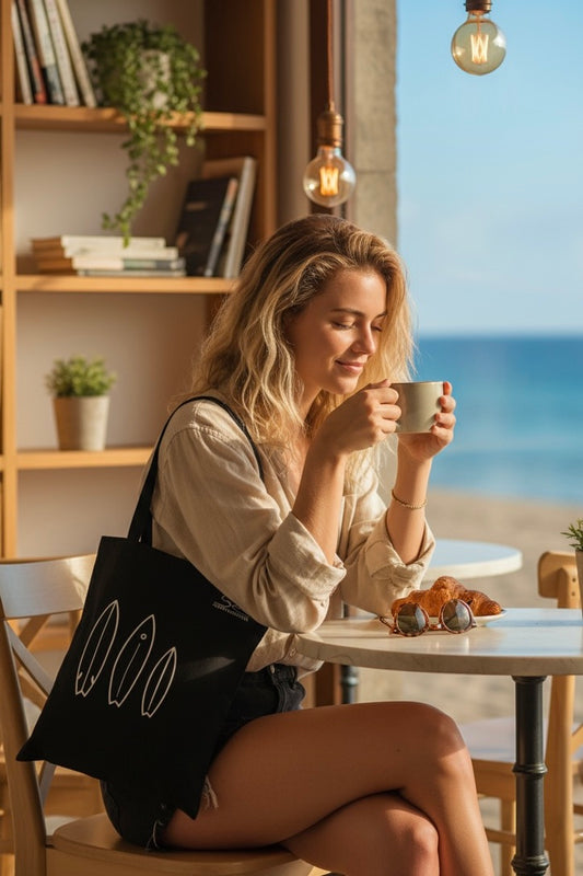 Bolsa de tela negra surfing