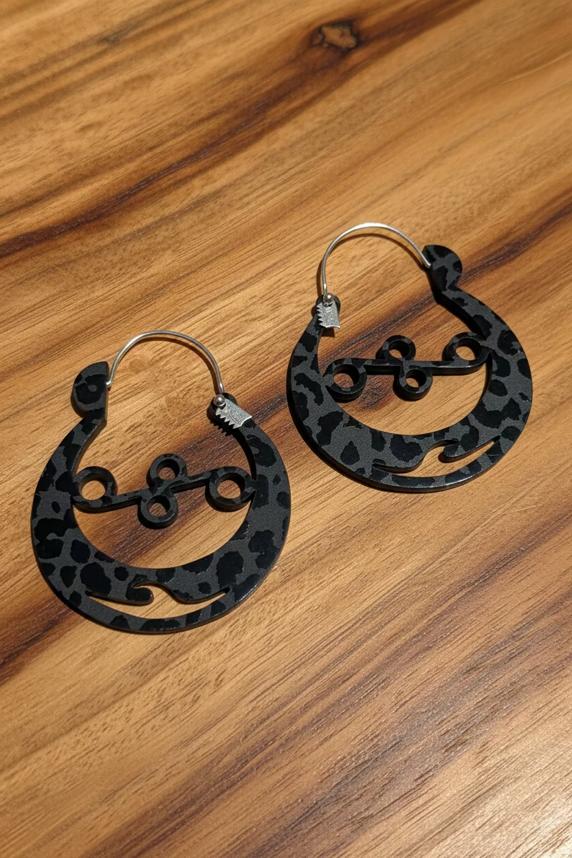 Argollas canarias XL.  ANIMAL PRINT Argollas Parranderas XL