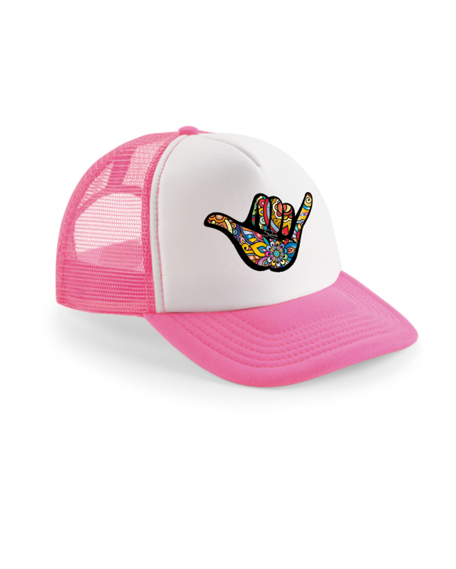 Gorra Shaka rosa frontal blanco