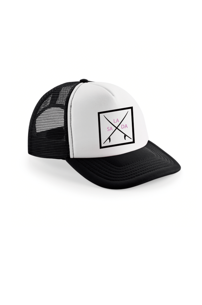 Gorra Cruzadas negro frontal blanco