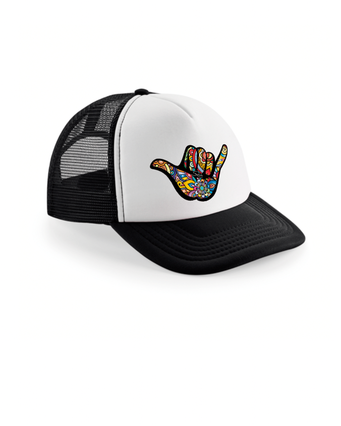 Gorra Shaka negro frontal blanco