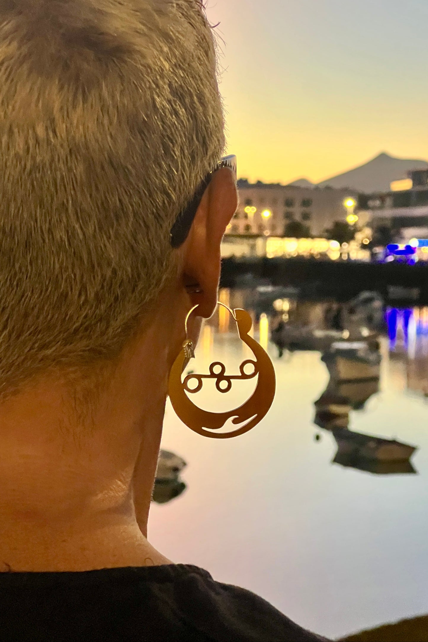 Argollas Parranderas XL - Argollas canarias DORADA