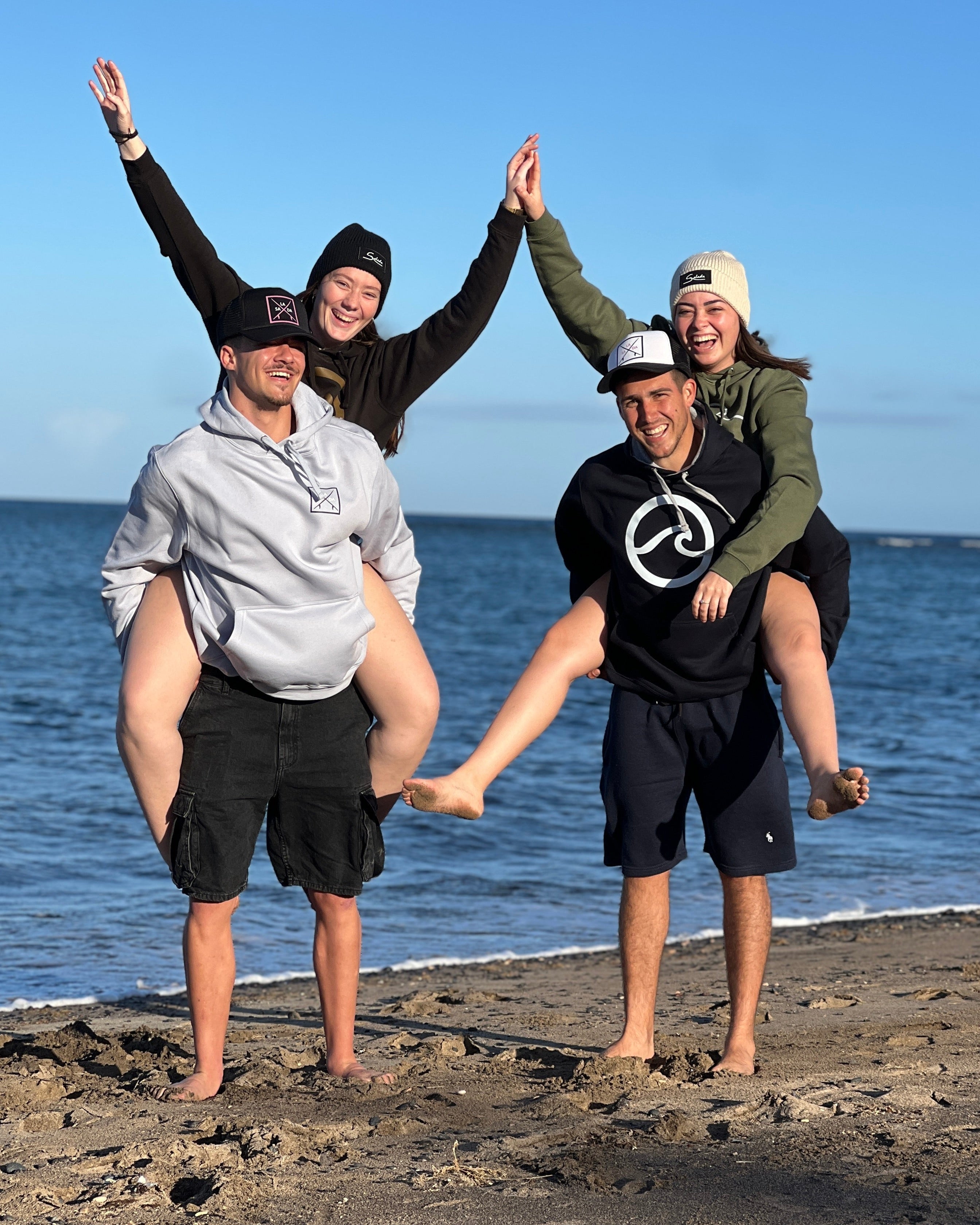 Sudadera Comounaola azul con capucha